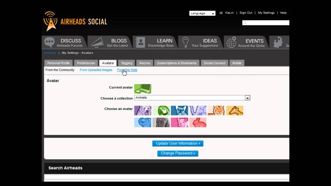 How to setup your Airheads Social community user avatar